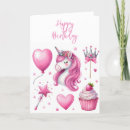 Recherche de licorne rose vœux cartes Enfants