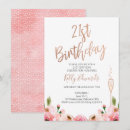 Search for floral 21st birthday invitations Rose gold