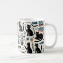Search for cat and flower mugs Black
