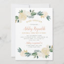 Search for gold baby girl shower invitations Watercolor flowers