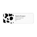 Search for black and white cow return address labels Rustic