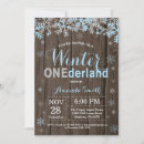 Search for silver 1st birthday invitations Winter onederland birthday