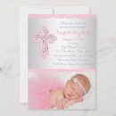 Search for pink lace christening invitations Baptism