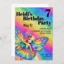 Search for rainbow fairy birthday invitations Cute