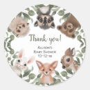 Search for forest animals baby shower stickers Rustic woodland