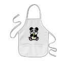 Search for kids panda aprons White
