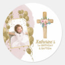 Search for pink and gold birthday stickers Baby girl