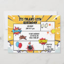 Recherche de héros comiques invitations Fête d'anniversaire