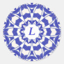 Search for abstract flowers pattern stickers Blue
