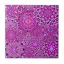 Recherche de rose floral carreaux Violet