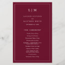 Search for burgundy wedding programs Elegant