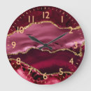 Recherche de marbre rouge horloges Parties scintillant or