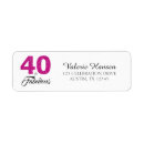 Search for forty return address labels 40th birthday