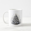 Search for modern black white christmas tree mugs Elegant