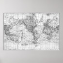 Search for black and white world map posters Geography