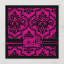 Search for black and fuchsia wedding invitations Damask