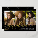 Search for gold graduation invitations Black and gold