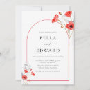 Search for poppy flower wedding invitations Watercolor
