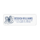Search for navy blue damask return address labels White