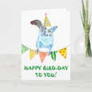 Search for bird lover birthday cards Parakeet