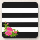 Search for black and white stripes coasters Floral