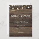 Search for string lights bridal shower invitations Rustic wood
