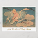 Search for vintage stork baby shower invitations Elegant
