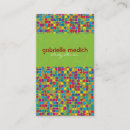 Recherche de motif géométrique coloré cartes visite Vintage