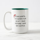 Search for funny winter mugs Santa