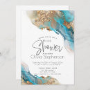 Search for teal and gold bridal shower invitations Blue