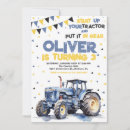 Search for yellow tractor party invitations Construction