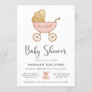 Search for pram baby girl shower invitations It's a girl