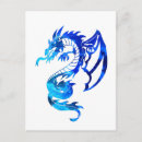 Recherche de dragon bleu cartes postales Aquarelle