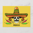Recherche de crâne coloré cartes postales Mexicaine