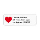 Search for red hearts return address labels Minimalist