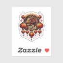 Search for new years greeting stickers Lucky red golden luxury