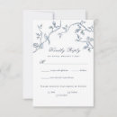 Search for birds invitation wedding rsvp cards Blue and white