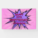 Search for cartoon party birthday banners Comic book