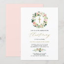 Search for peach christening invitations Watercolor flowers