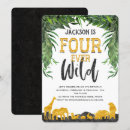 Search for jungle 4th birthday invitations Four ever wild