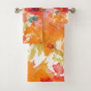 Search for orange and white bath towels Watercolor