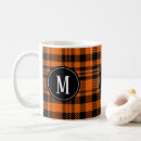 Search for orange and black mugs Chequered