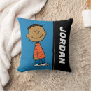 Search for peanuts pillows Black comic strip character