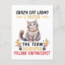 Search for crazy lady postcards Feline