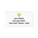 Search for elegant cross return address labels Gold