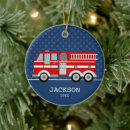 Search for blue truck ornaments Fireman