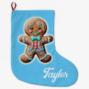 Search for gingerbread christmas stockings Blue