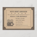 Search for movie ticket birthday invitations Retro