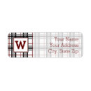 Search for red black plaid return address labels White