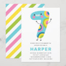 Search for boys 7th birthday invitations Colourful